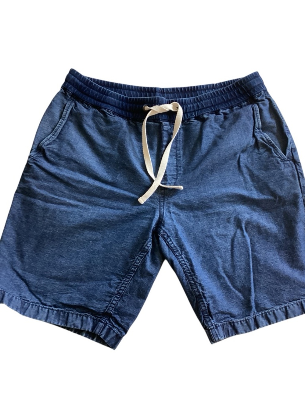 J. Crew Navy Denim Shorts Adjustable  Elastic Waist Misses size L